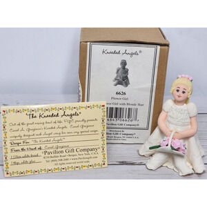 The Kneeded Angels, Flower Girl in Flowy Dress, 3.5" Tall Figurine, New in Box
